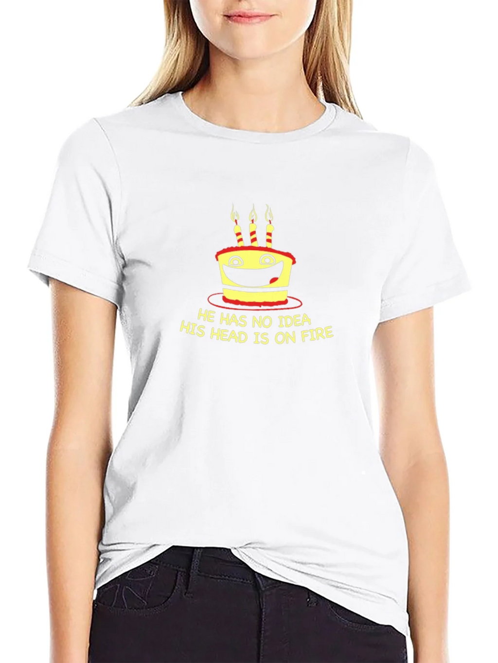 Funny Cake On Fire Graphic Tee - Black T-Shirt product image 10