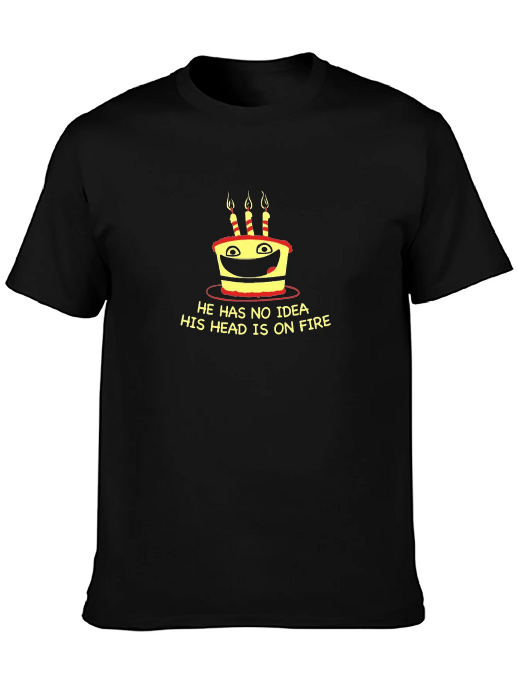 Funny Cake On Fire Graphic Tee - Black T-Shirt product image 6