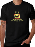Funny Cake On Fire Graphic Tee - Black T-Shirt product image 1