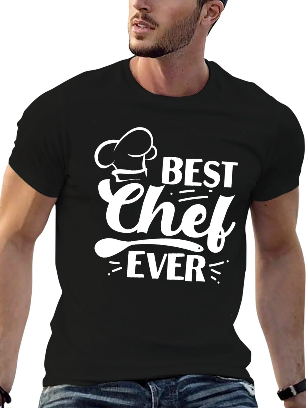 Best Chef Ever T-Shirt - Black Cotton Graphic Tee product image 9