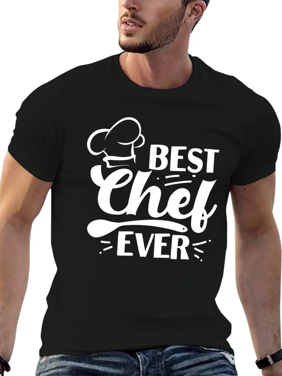 Best Chef Ever T-Shirt - Black Cotton Graphic Tee product image 9