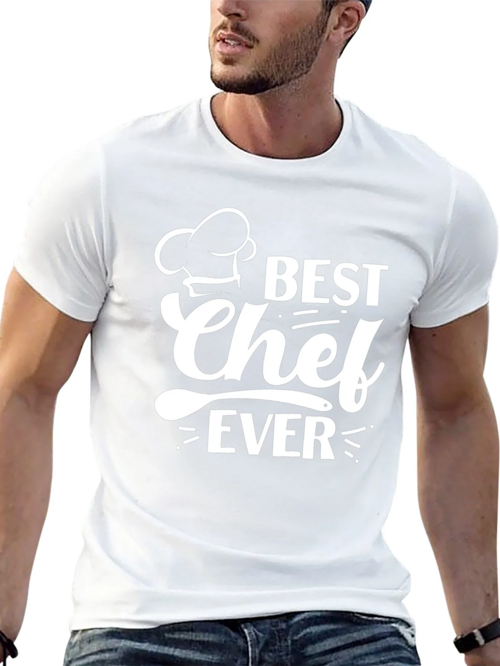 Best Chef Ever T-Shirt - Black Cotton Graphic Tee product image 4