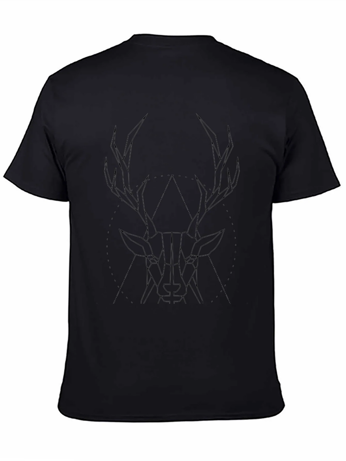 Geometric Stag Graphic Tee - Black Cotton Blend product image 7