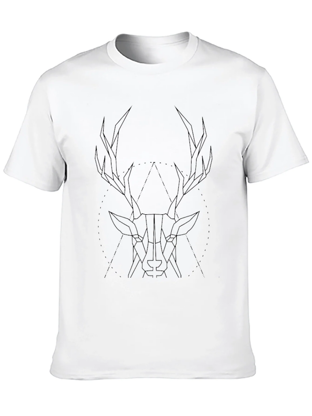 Geometric Stag Graphic Tee - Black Cotton Blend product image 12