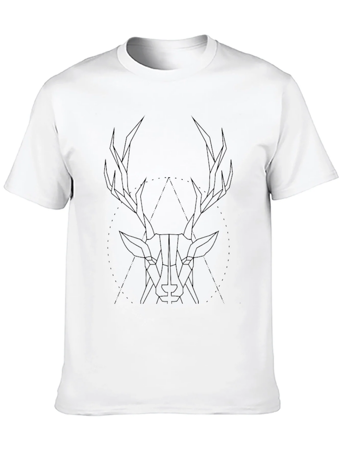 Geometric Stag Graphic Tee - Black Cotton Blend product image 12