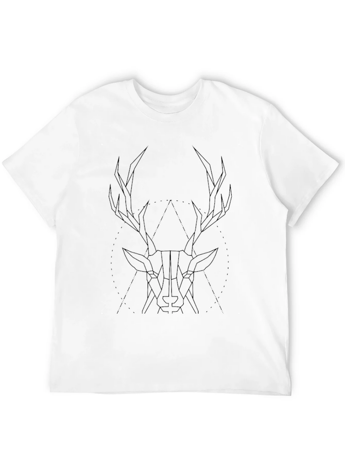 Geometric Stag Graphic Tee - Black Cotton Blend product image 3