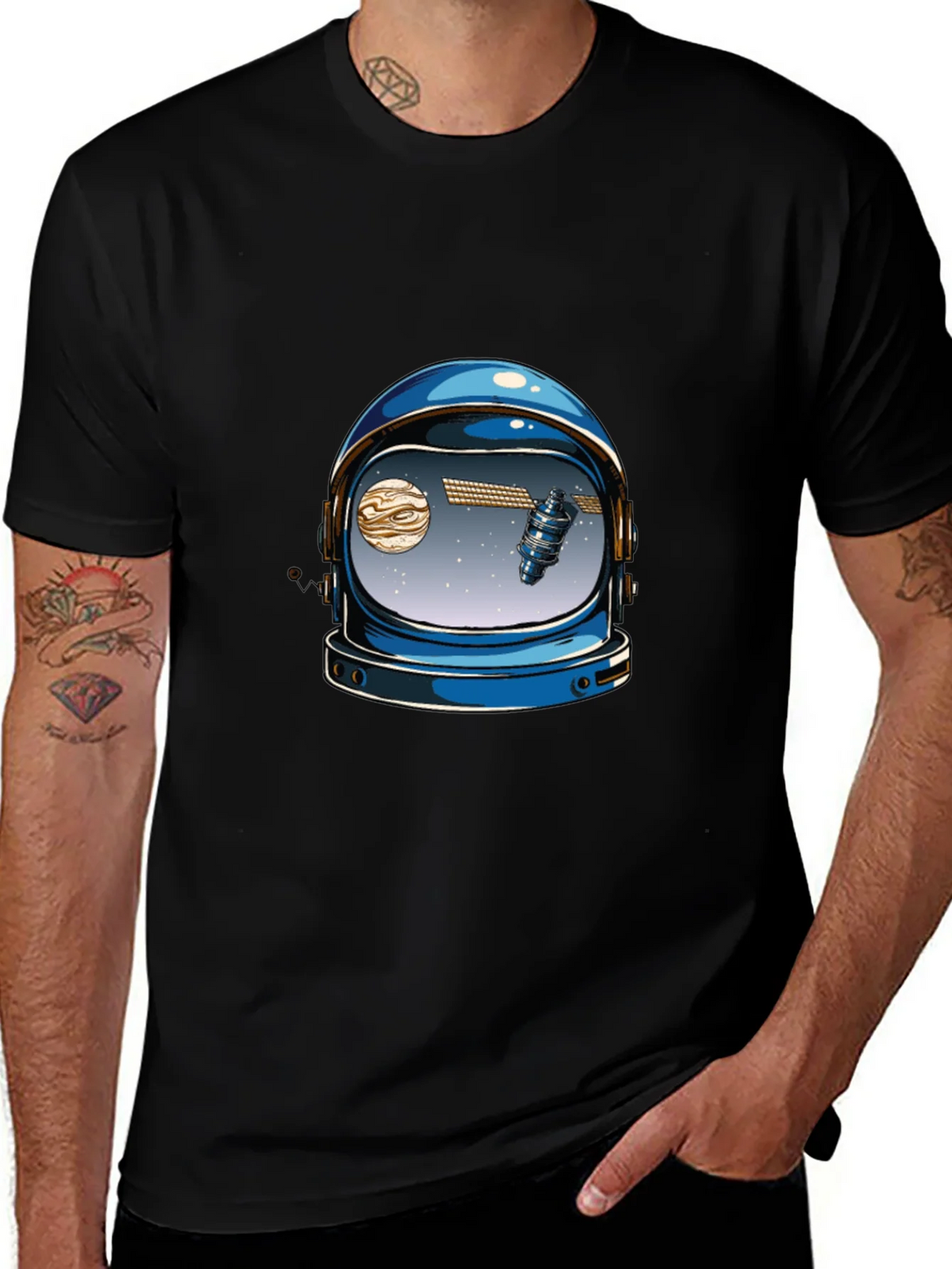 Astronaut Helmet Graphic Tee - Space Lover T-Shirt product image 1