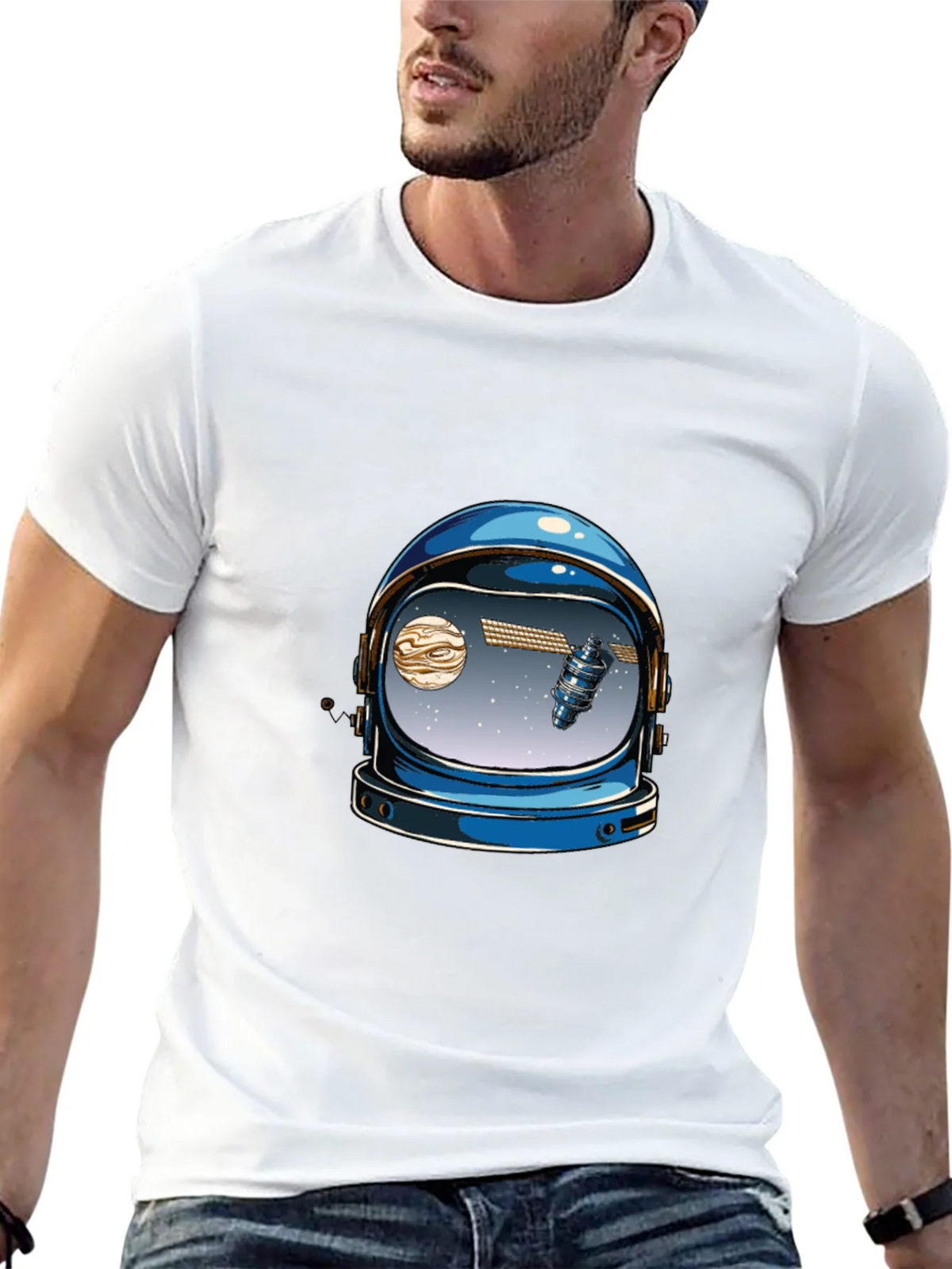 Astronaut Helmet Graphic Tee - Space Lover T-Shirt product image 4