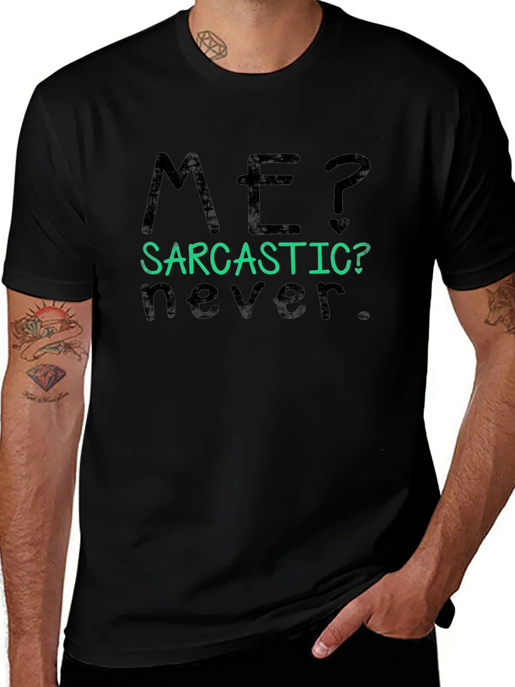 Sarcastic Never Graphic Tee - Mens Black T-Shirt product image 1