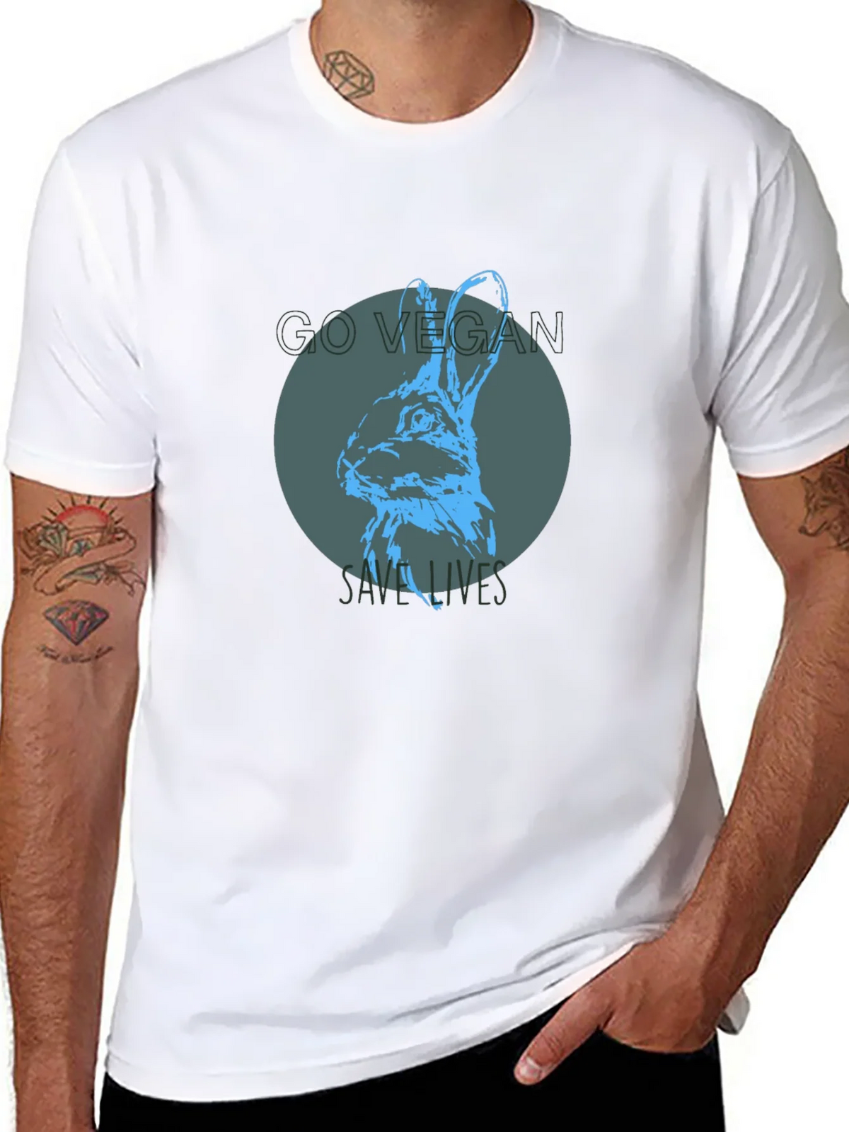 Vegan Rabbit Graphic Tee - Save Lives product image 10