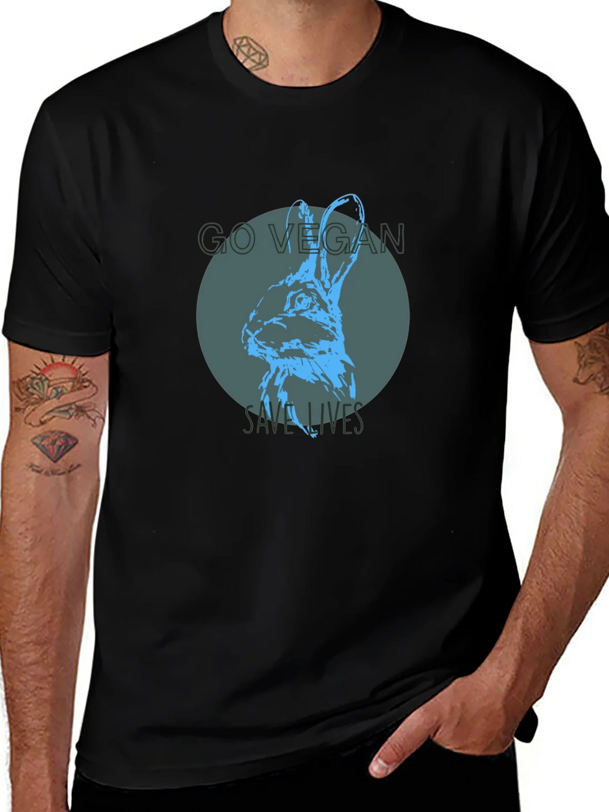 Vegan Rabbit Graphic Tee - Save Lives product image 1