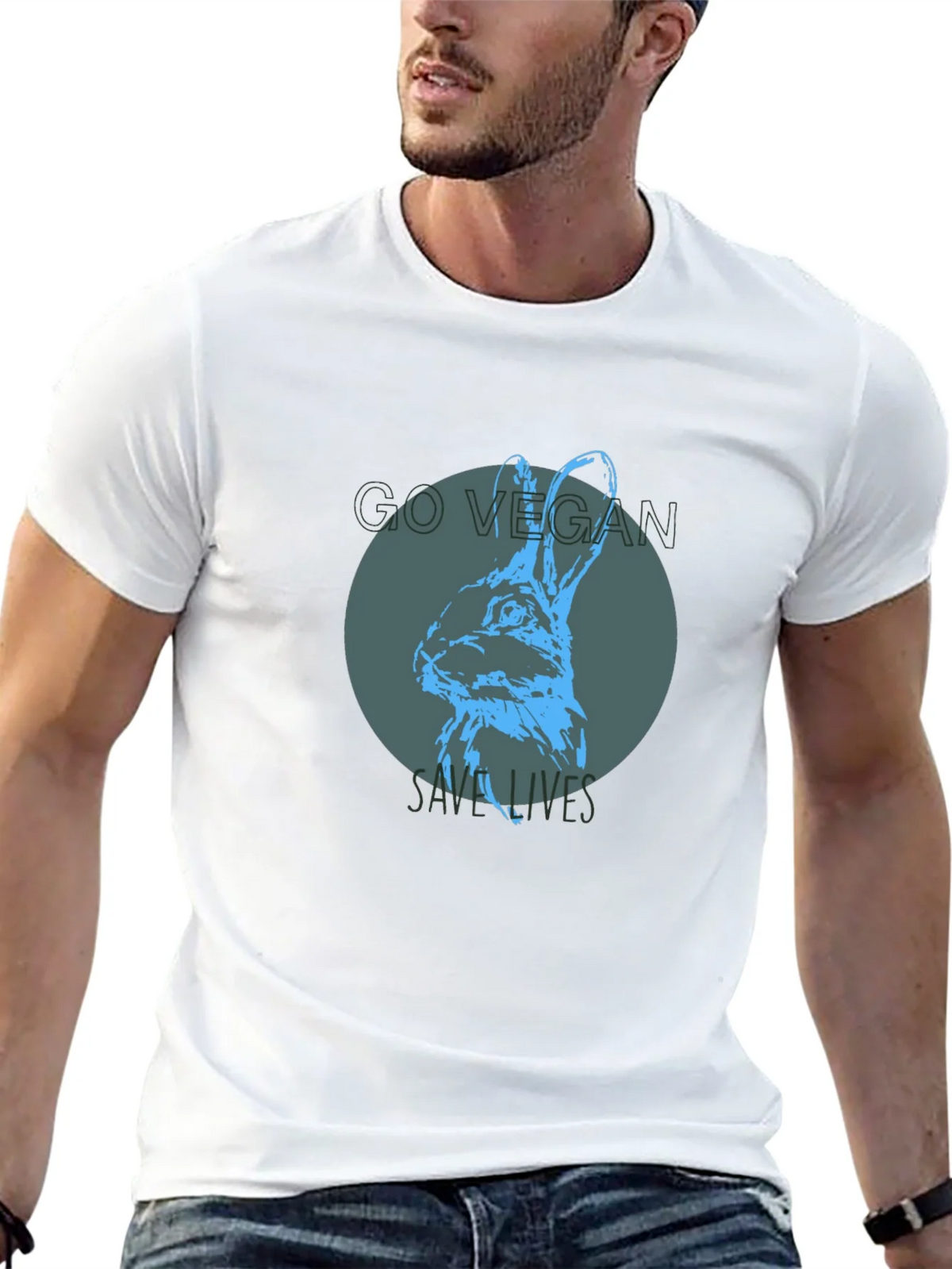 Vegan Rabbit Graphic Tee - Save Lives product image 4