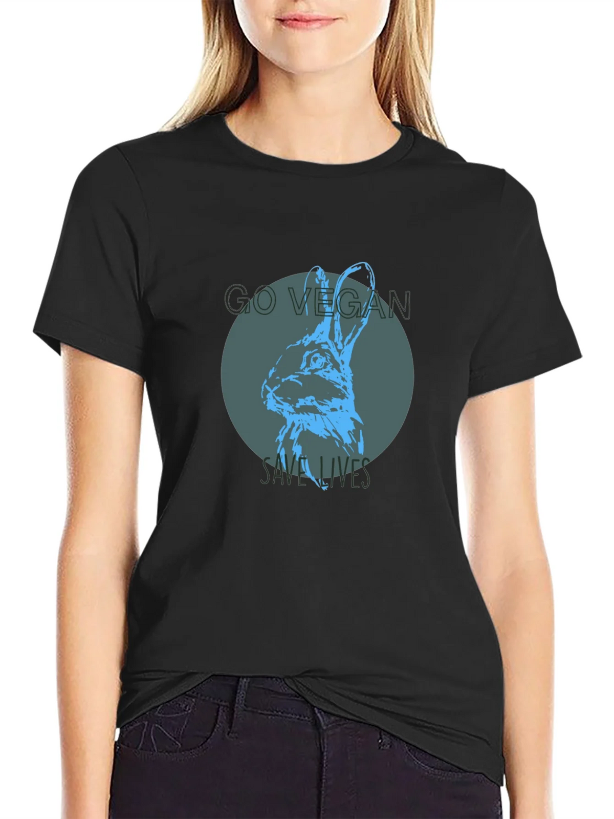 Vegan Rabbit Graphic Tee - Save Lives product image 5