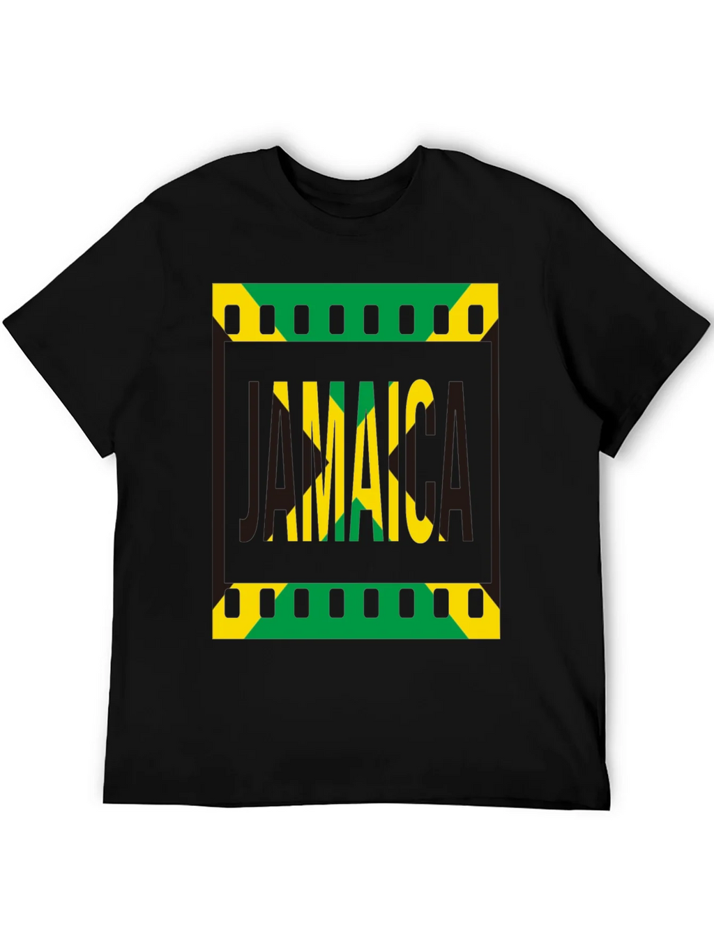 Jamaica Flag Graphic Print Black T-Shirt product image 8