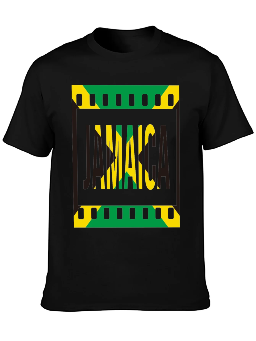 Jamaica Flag Graphic Print Black T-Shirt product image 6