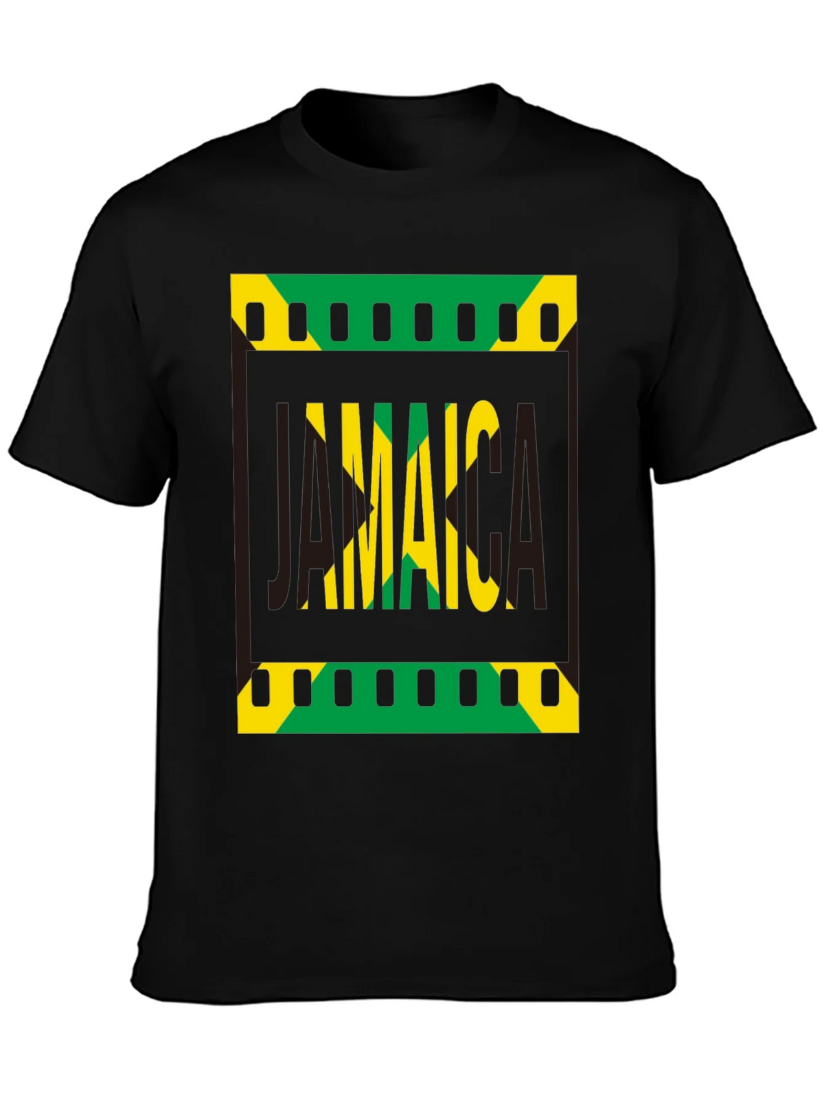 Jamaica Flag Graphic Print Black T-Shirt product image 6