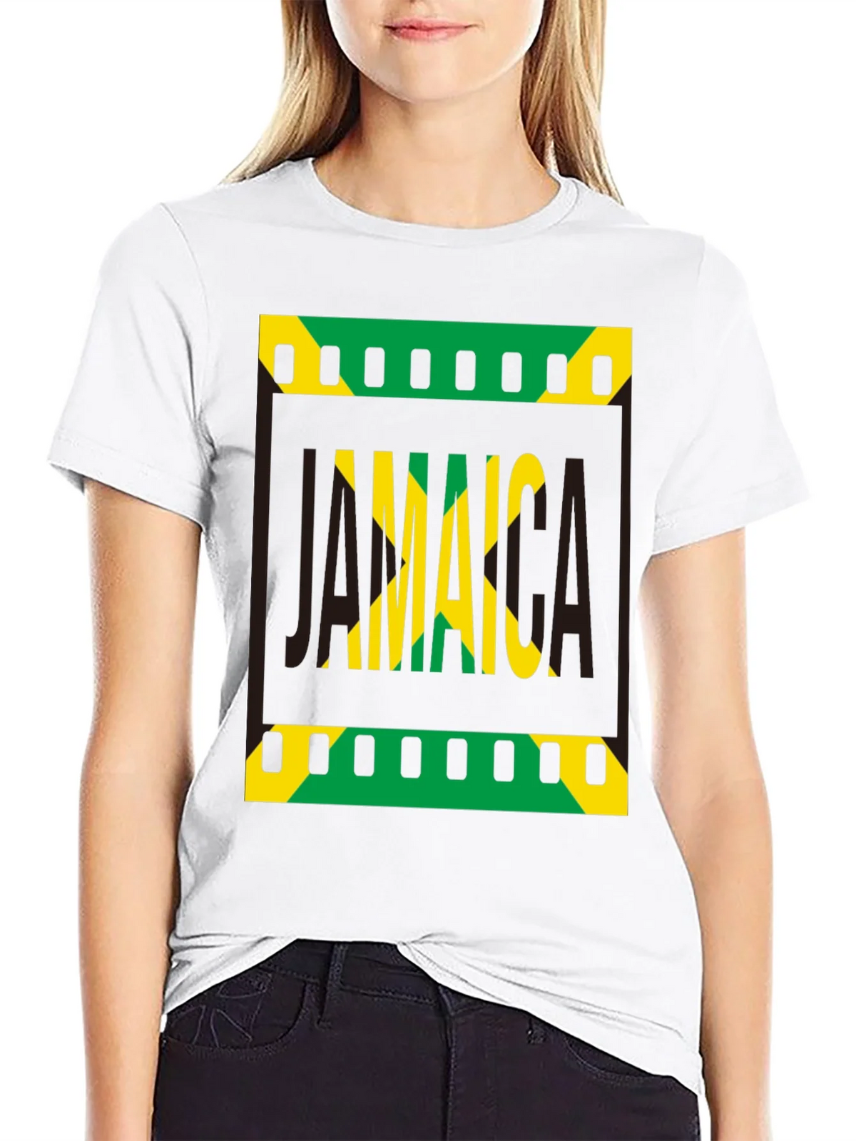 Jamaica Flag Graphic Print Black T-Shirt product image 11
