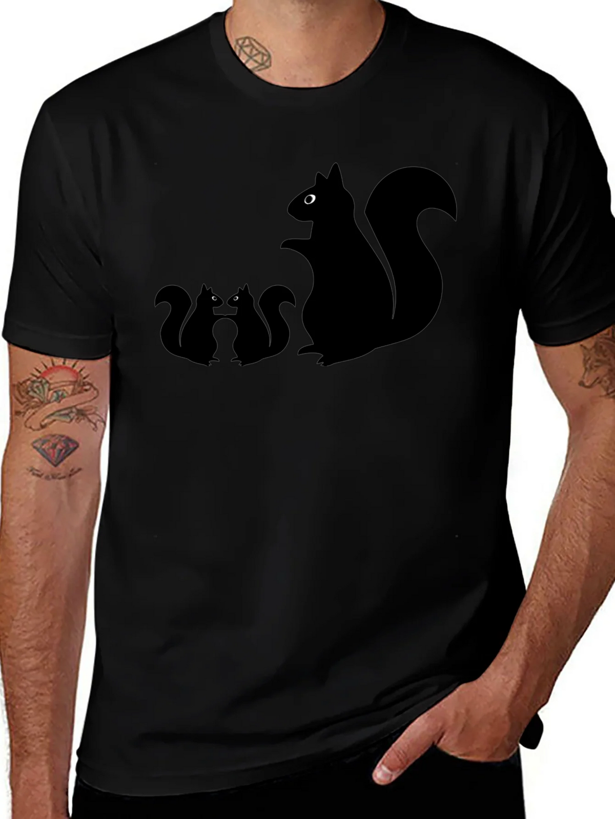 Squirrel T-Shirt - Black Graphic Tee product image 1
