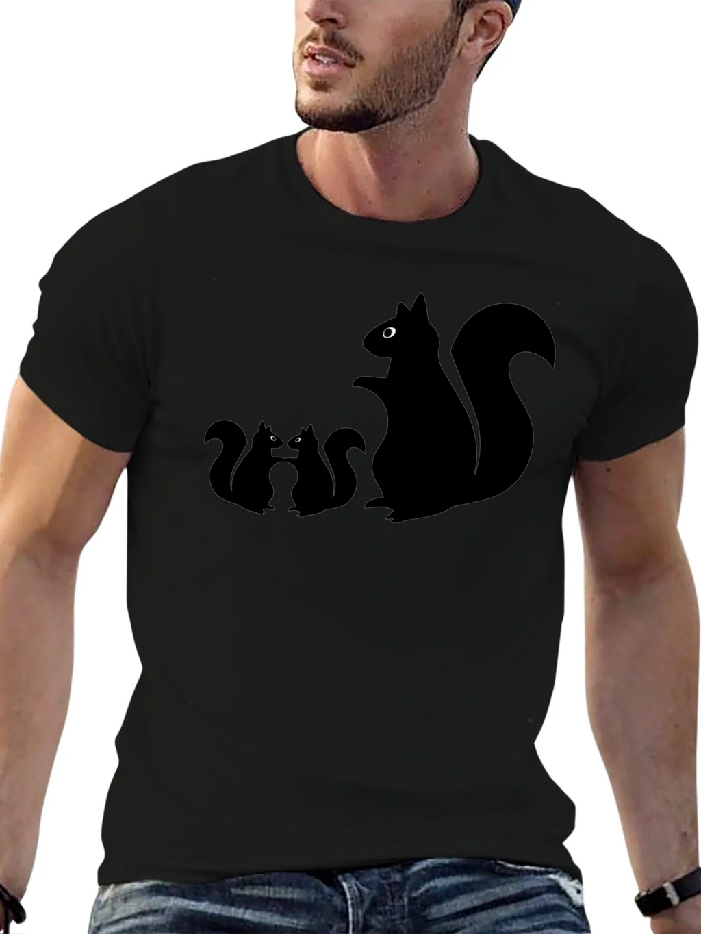 Squirrel T-Shirt - Black Graphic Tee product image 9