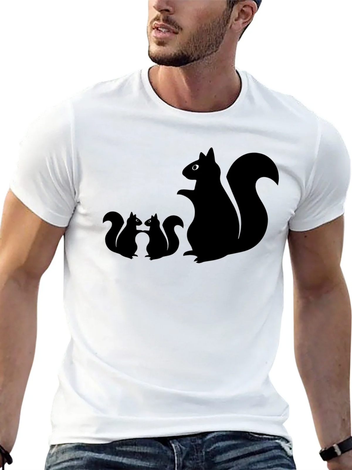Squirrel T-Shirt - Black Graphic Tee product image 4