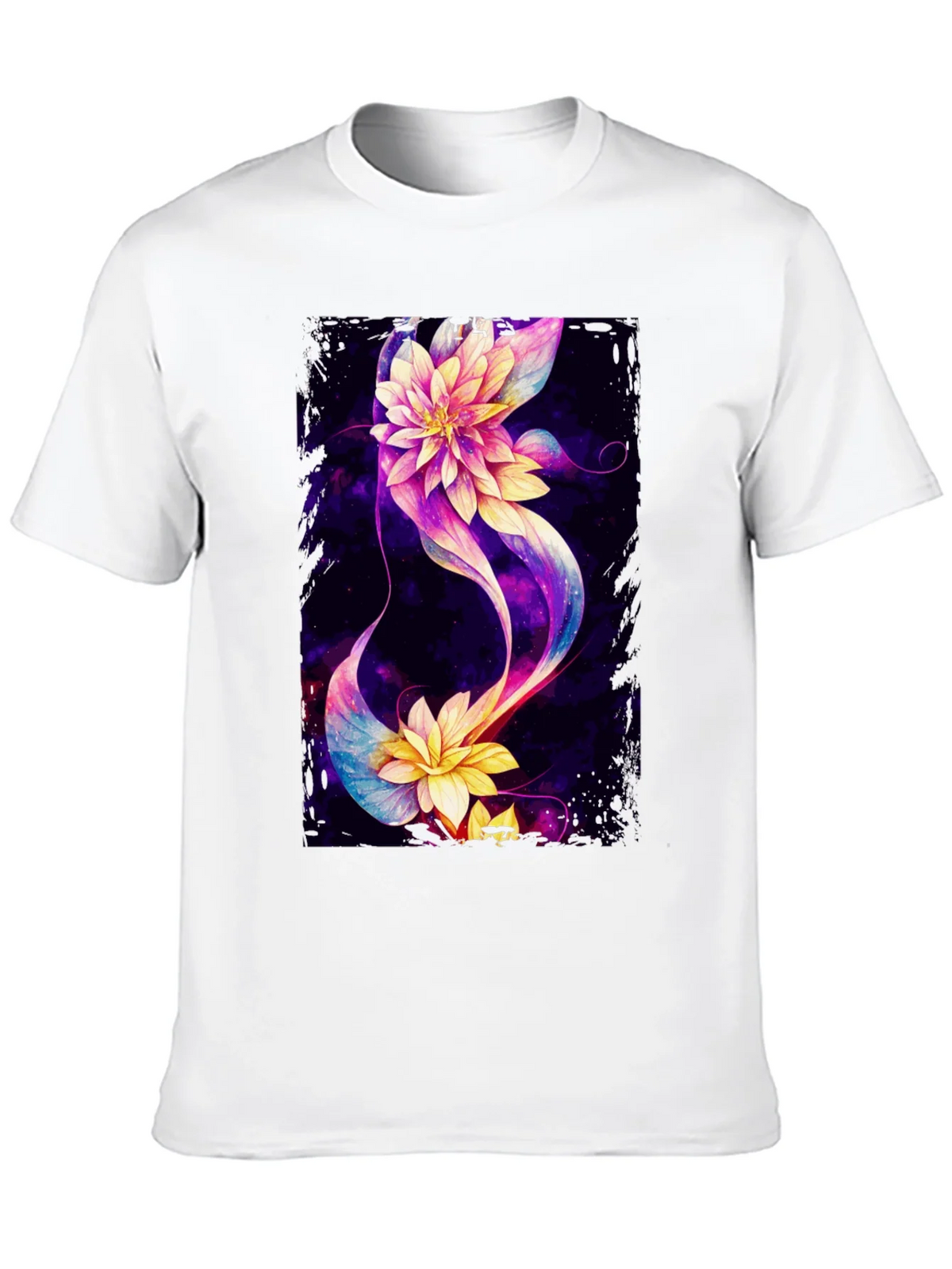 Floral Galaxy Black T-Shirt - Unique Design product image 12