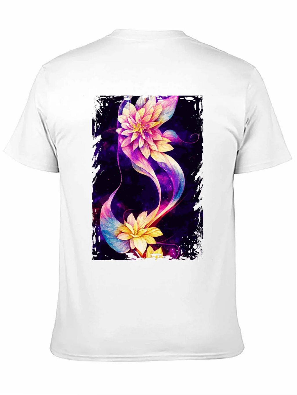 Floral Galaxy Black T-Shirt - Unique Design product image 2