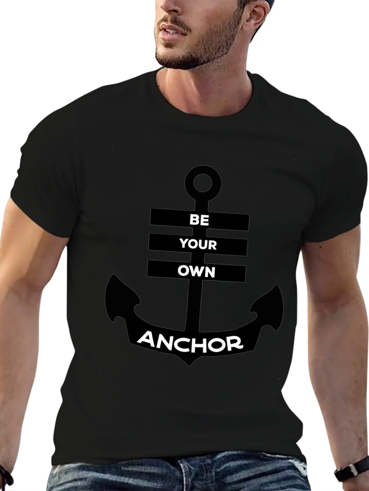 Be Your Own Anchor Black Graphic Tee product image 9