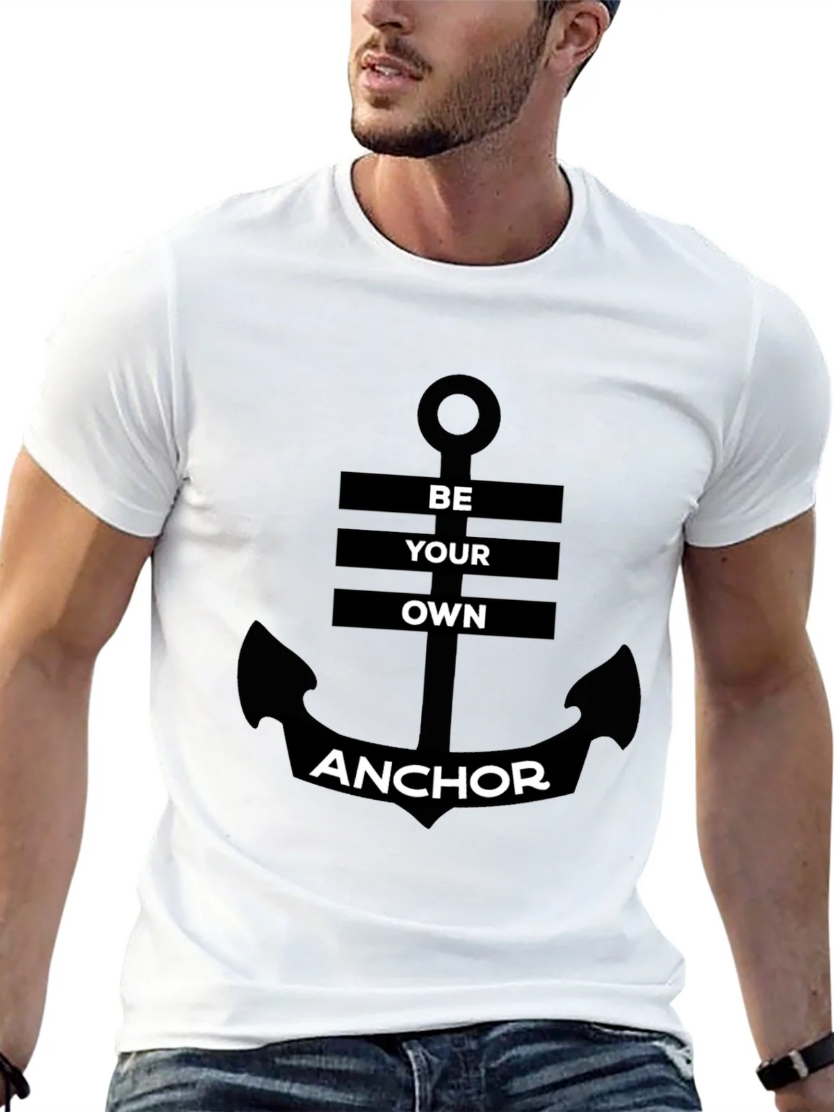 Be Your Own Anchor Black Graphic Tee product image 4