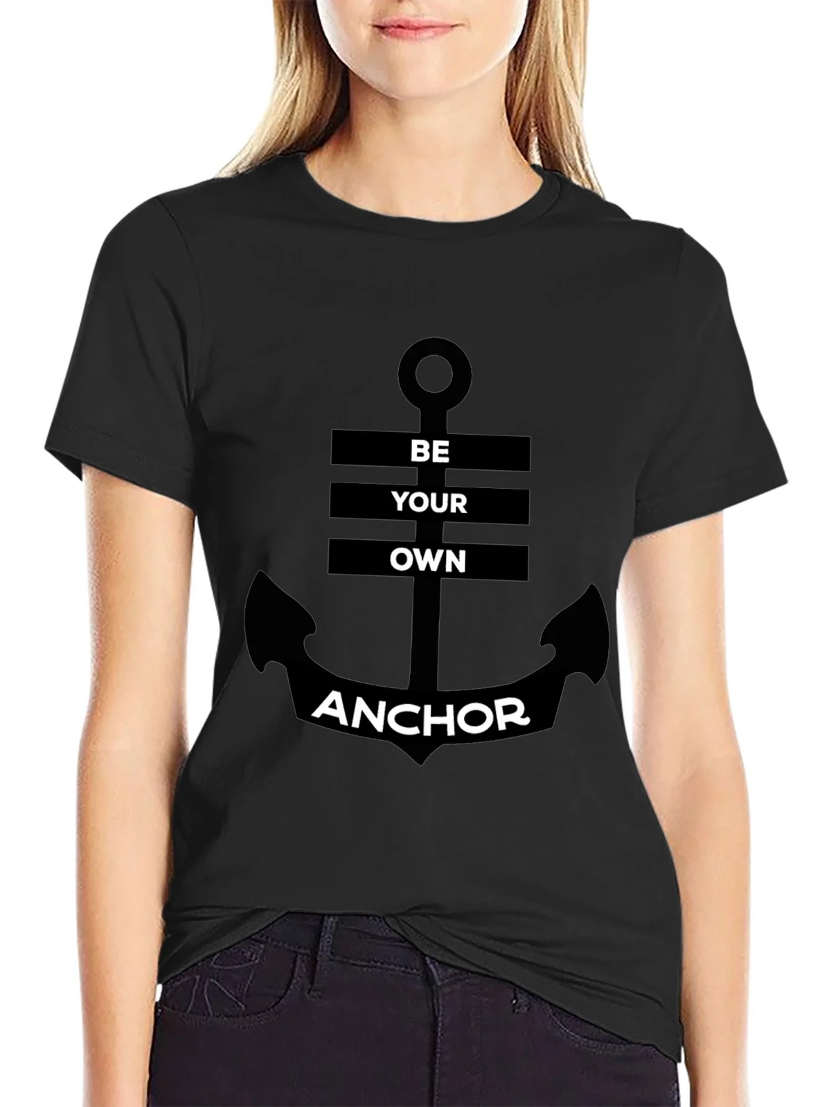 Be Your Own Anchor Black Graphic Tee product image 5