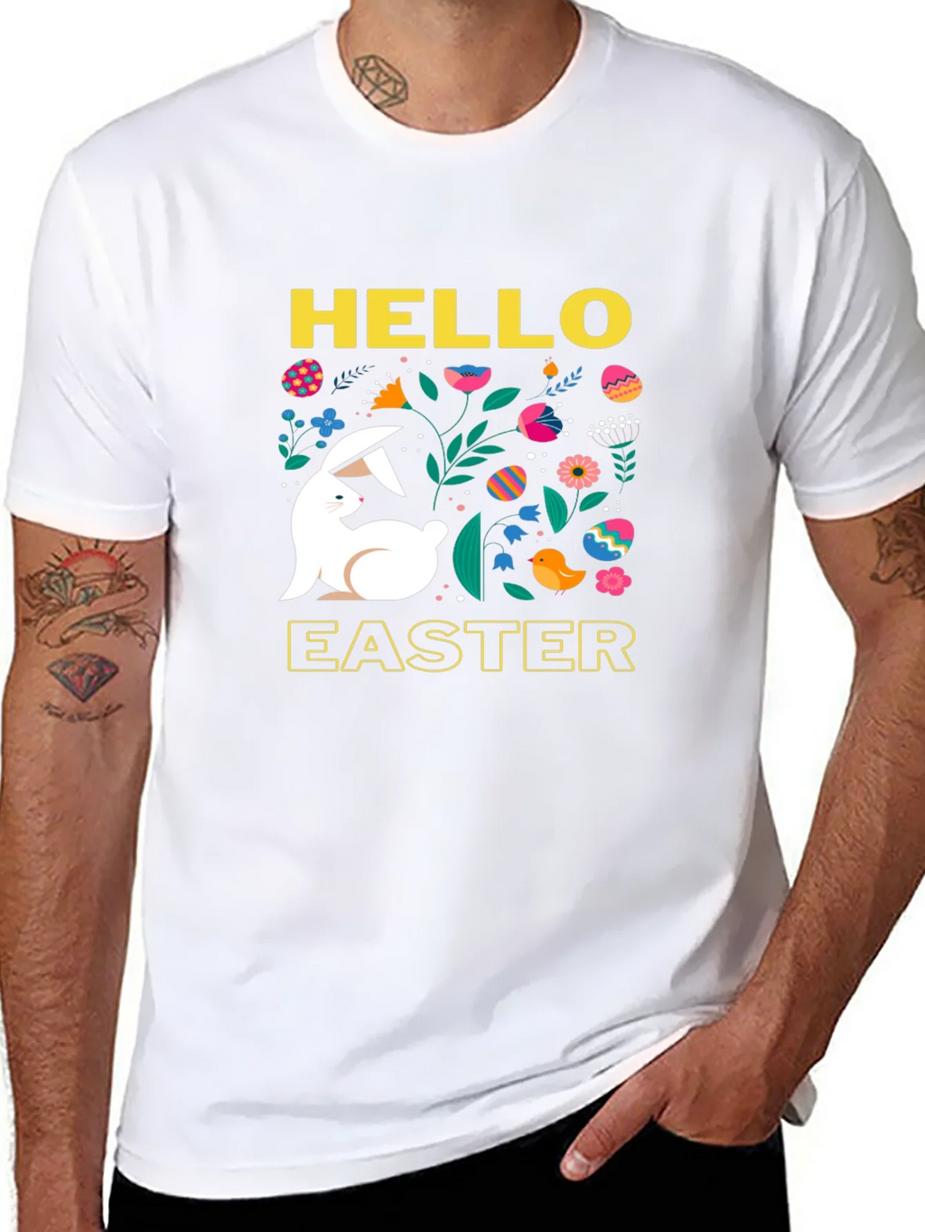 Hello Easter Bunny Graphic T-Shirt product image 10