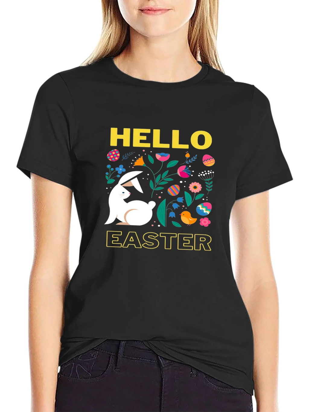 Hello Easter Bunny Graphic T-Shirt product image 5