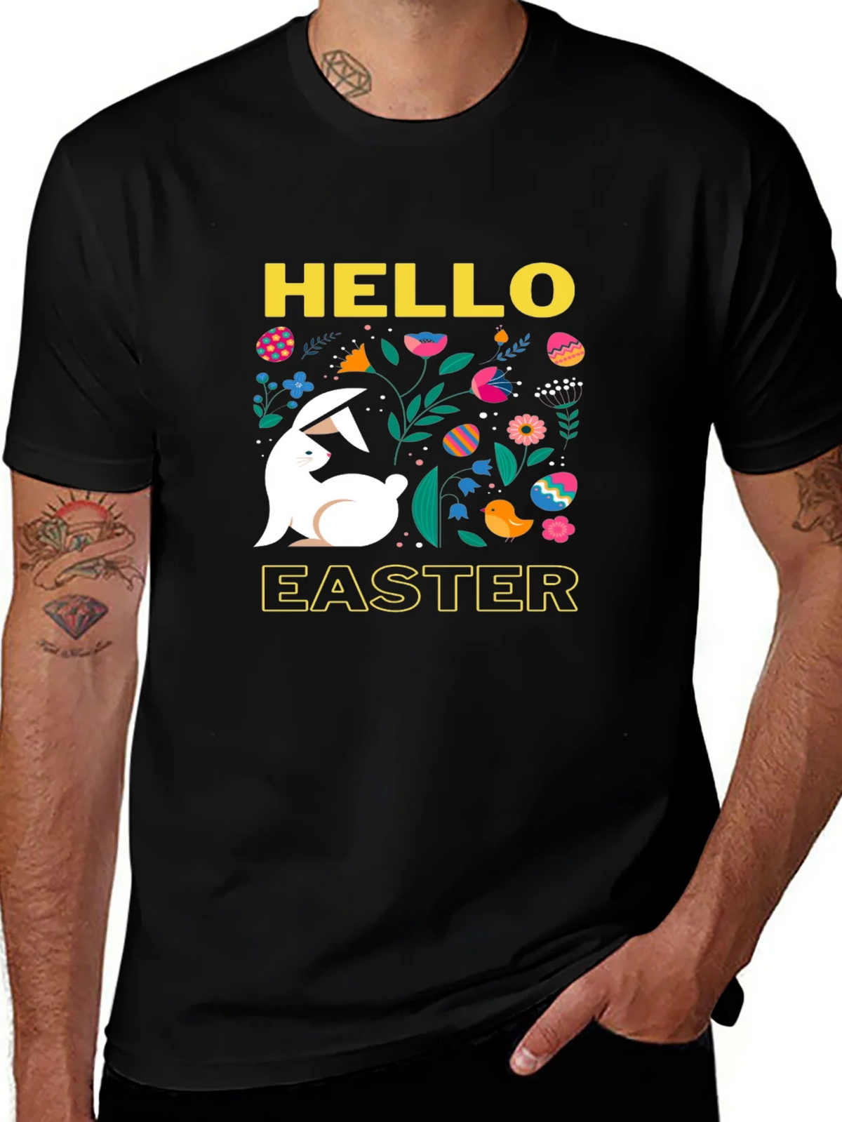 Hello Easter Bunny Graphic T-Shirt product image 1