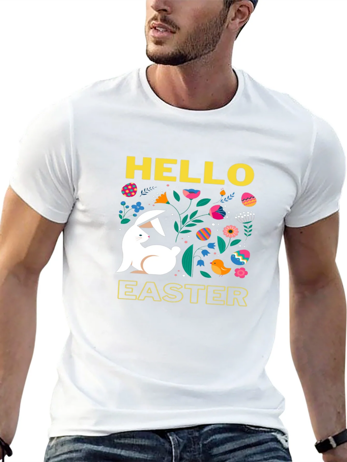 Hello Easter Bunny Graphic T-Shirt product image 4