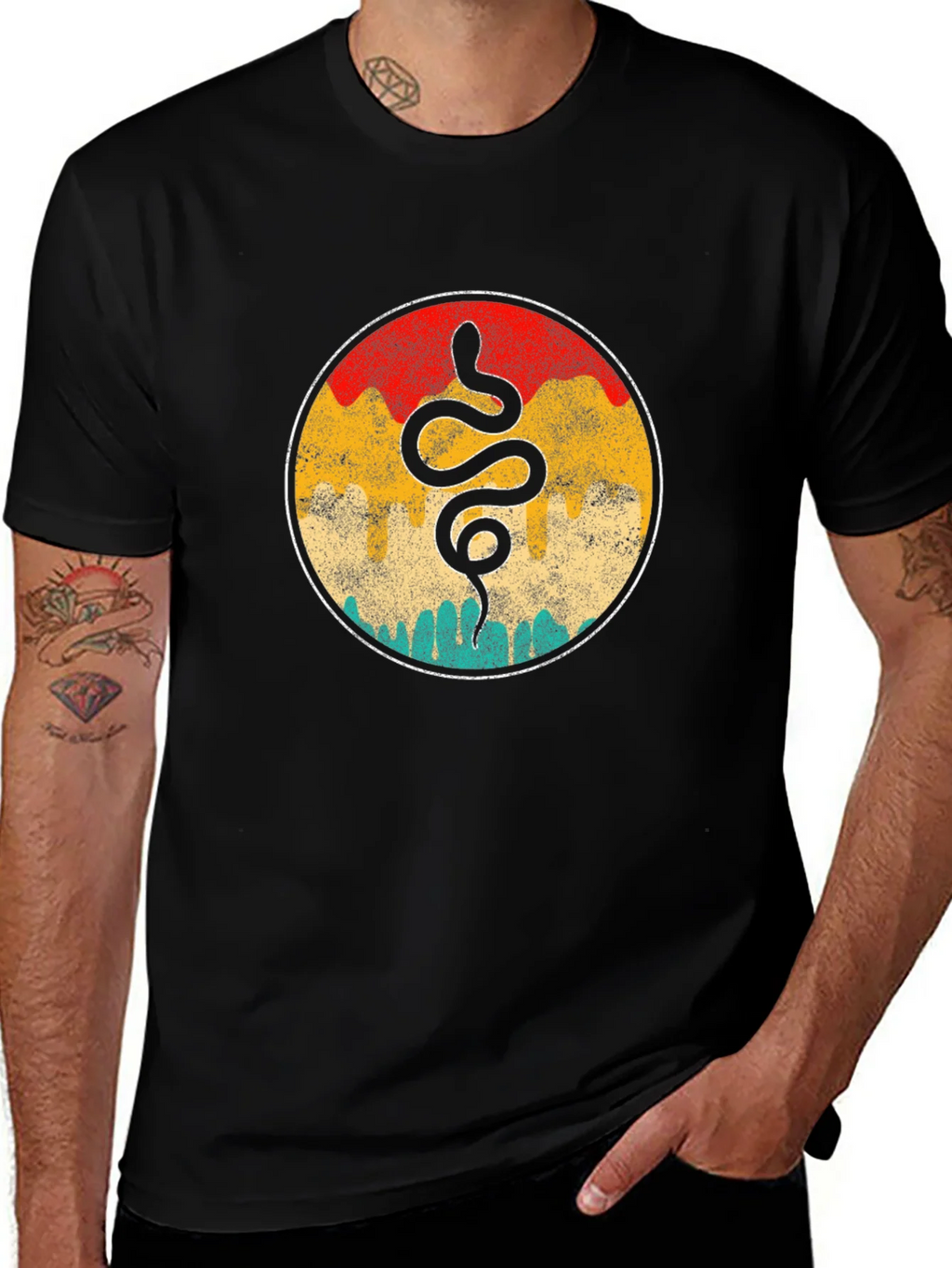Retro Snake Graphic Tee - Cool Vintage Style product image 1