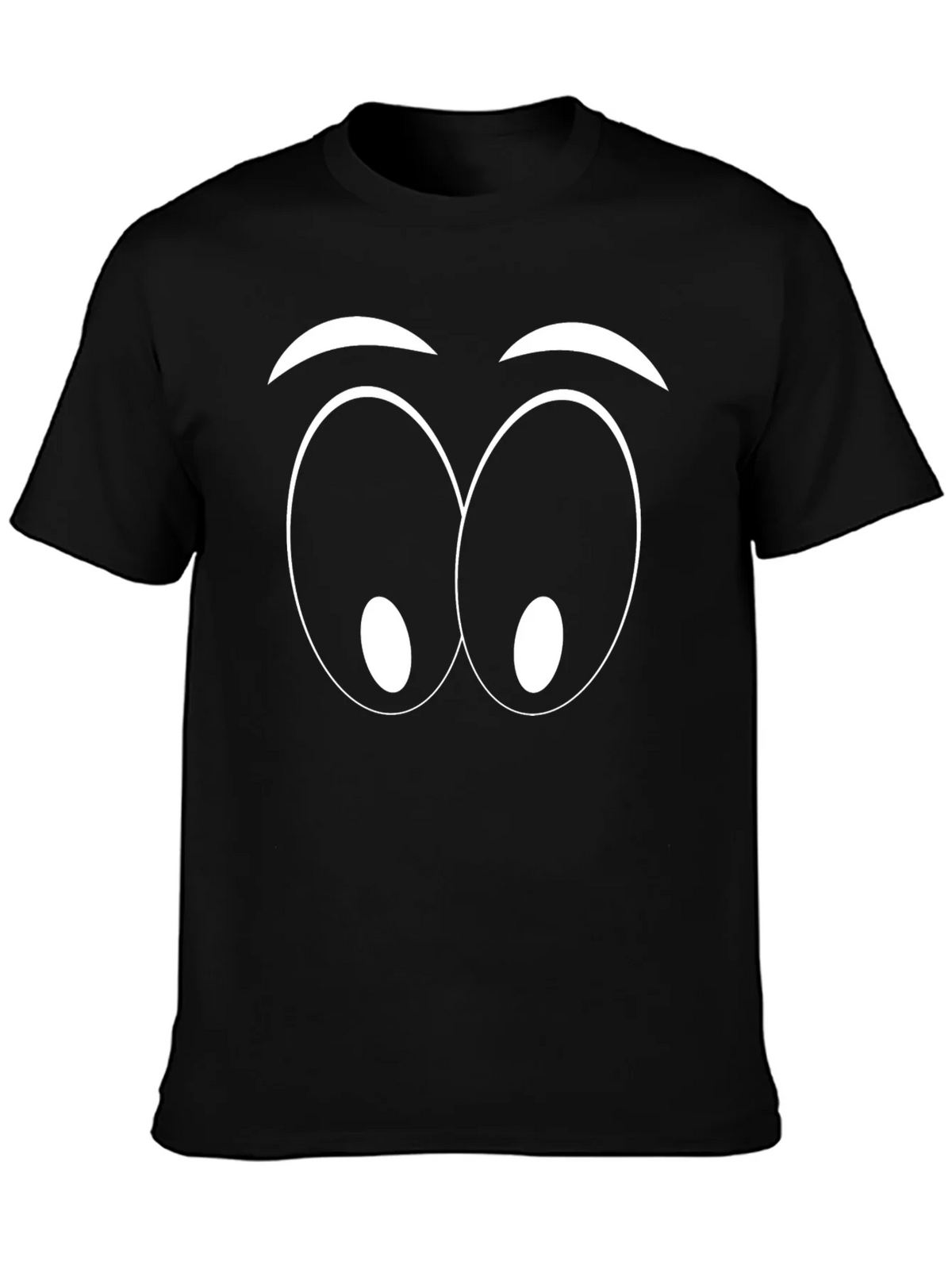 Funny Cartoon Eyes Graphic Black T-Shirt product image 6