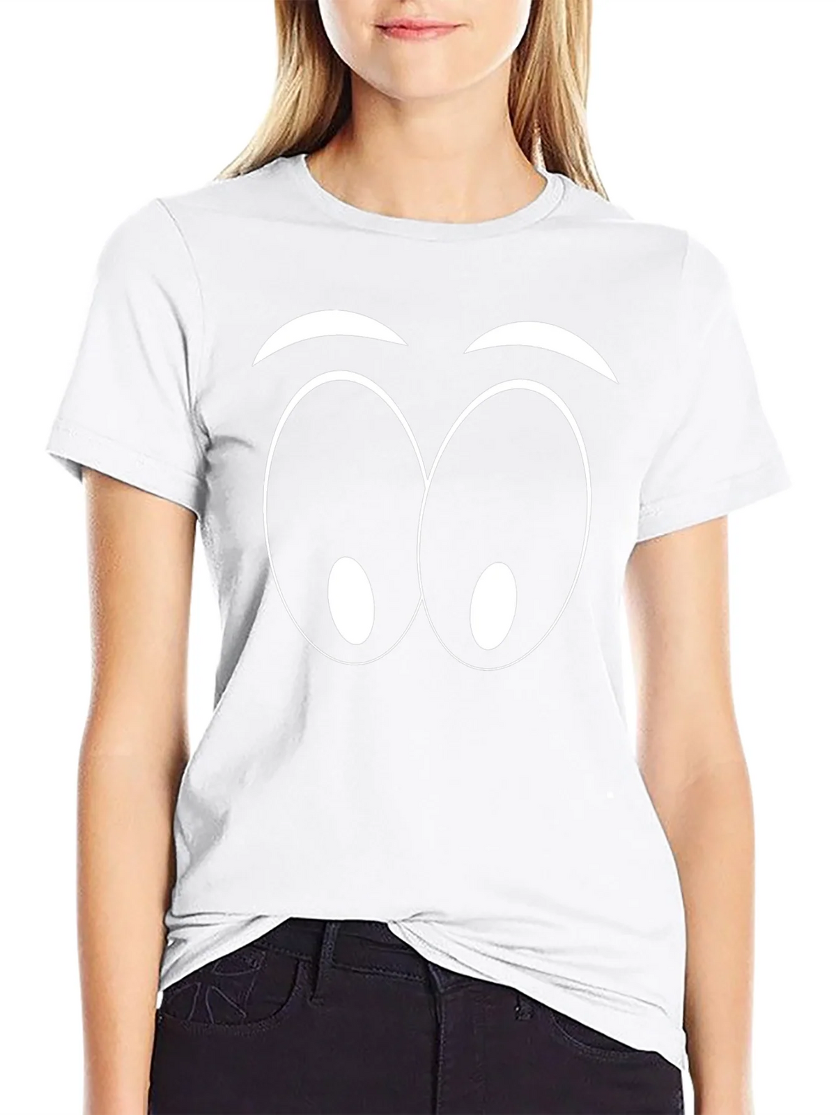 Funny Cartoon Eyes Graphic Black T-Shirt product image 10
