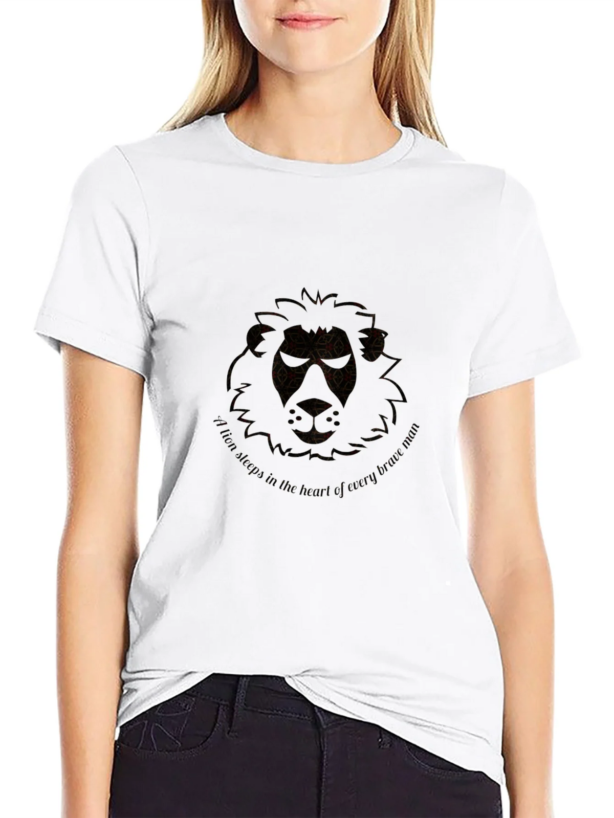 Lion Heart Graphic Black T-Shirt product image 1