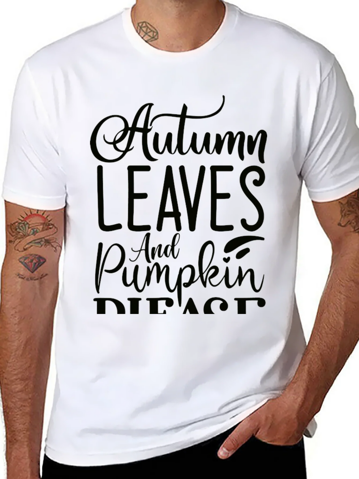 Autumn Leaves & Pumpkin Spice Black Graphic Tee product image 10