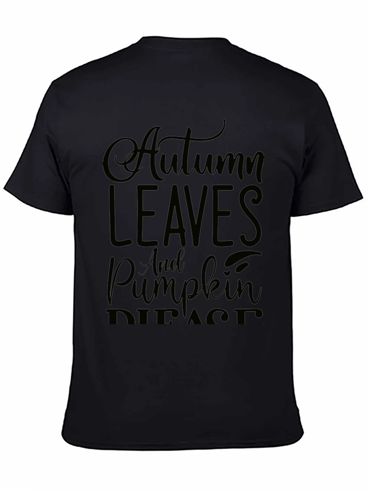Autumn Leaves & Pumpkin Spice Black Graphic Tee product image 7