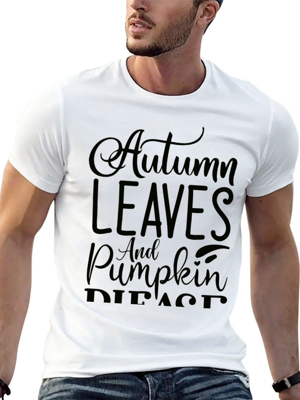 Autumn Leaves & Pumpkin Spice Black Graphic Tee product image 4