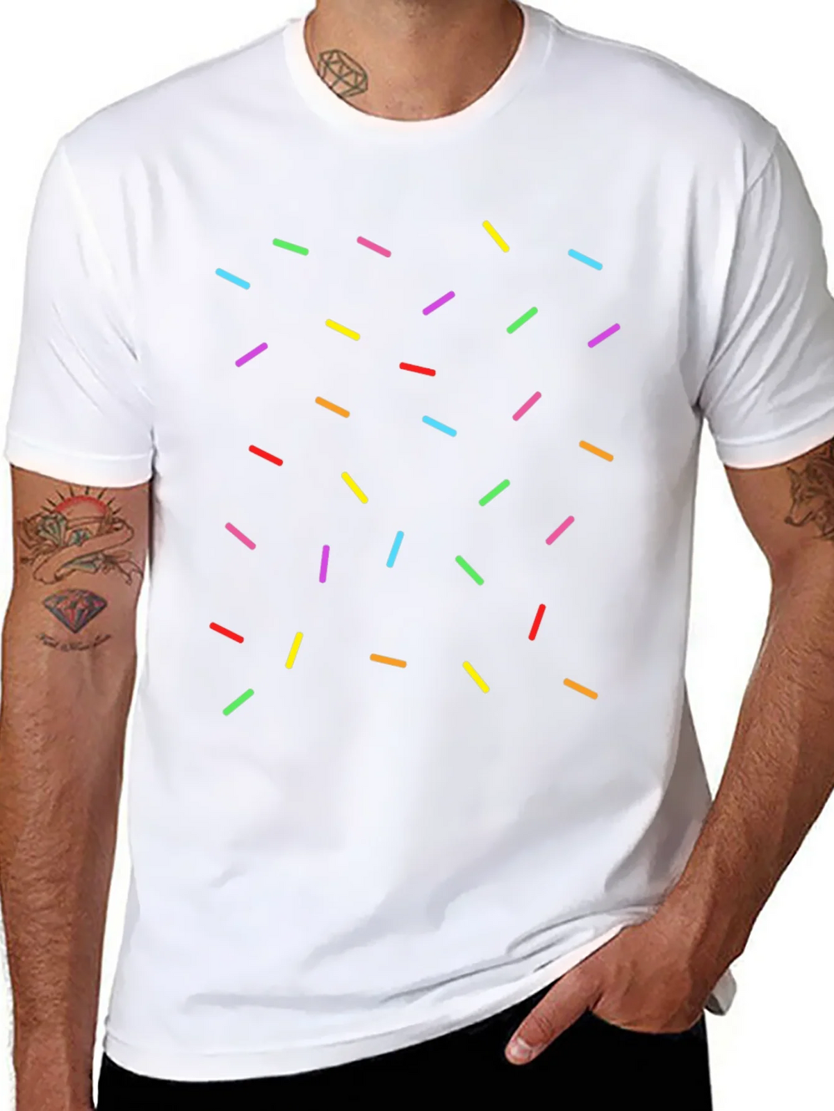 Sprinkle Pattern Black T-Shirt - Casual Unisex Tee product image 10