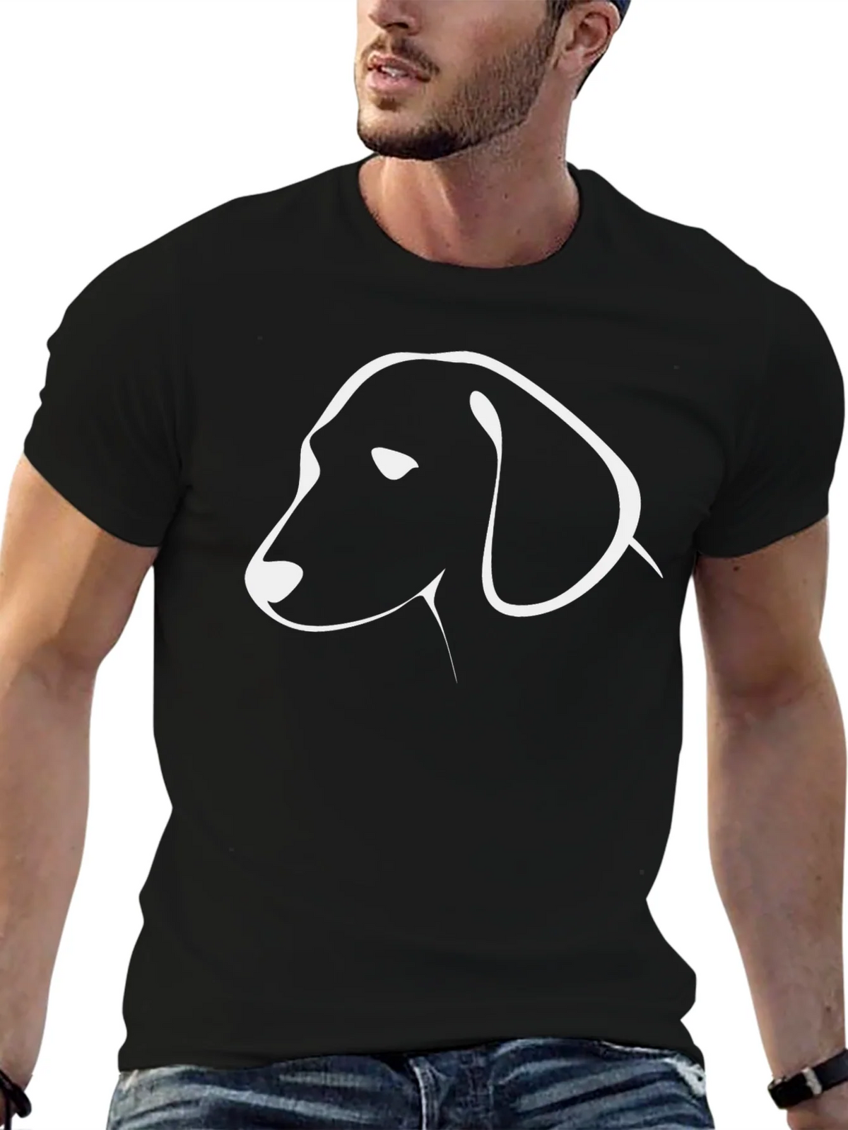 Minimalist Dog Graphic Tee - Black Cotton T-Shirt product image 9