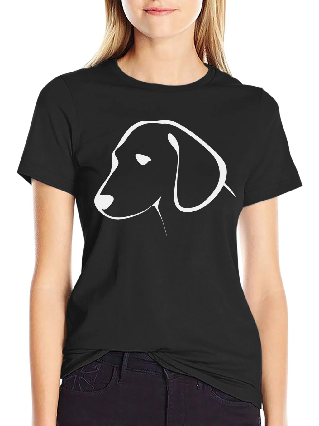 Minimalist Dog Graphic Tee - Black Cotton T-Shirt product image 5