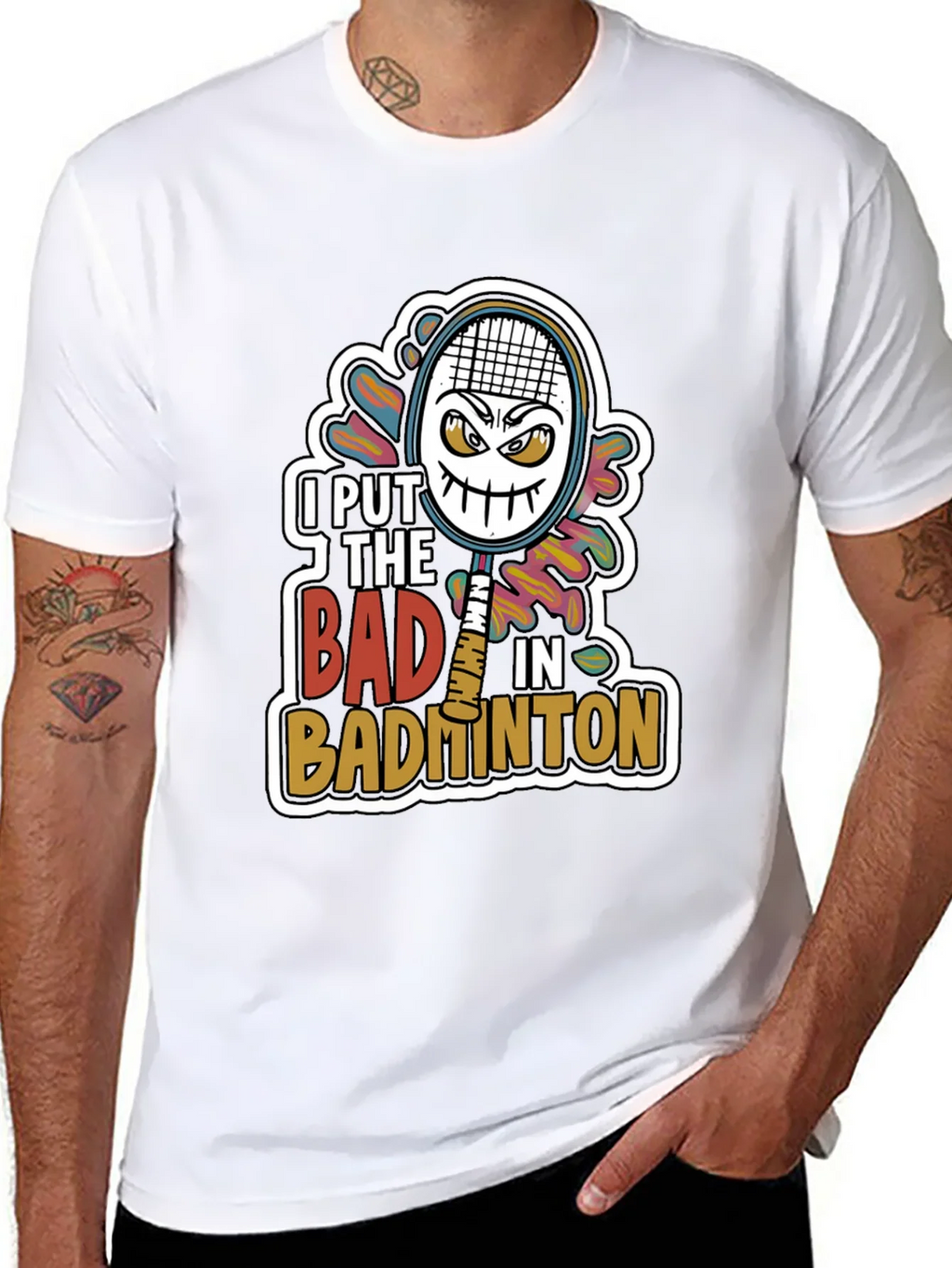Badminton Graphic Tee - I Put the Bad in product image 10