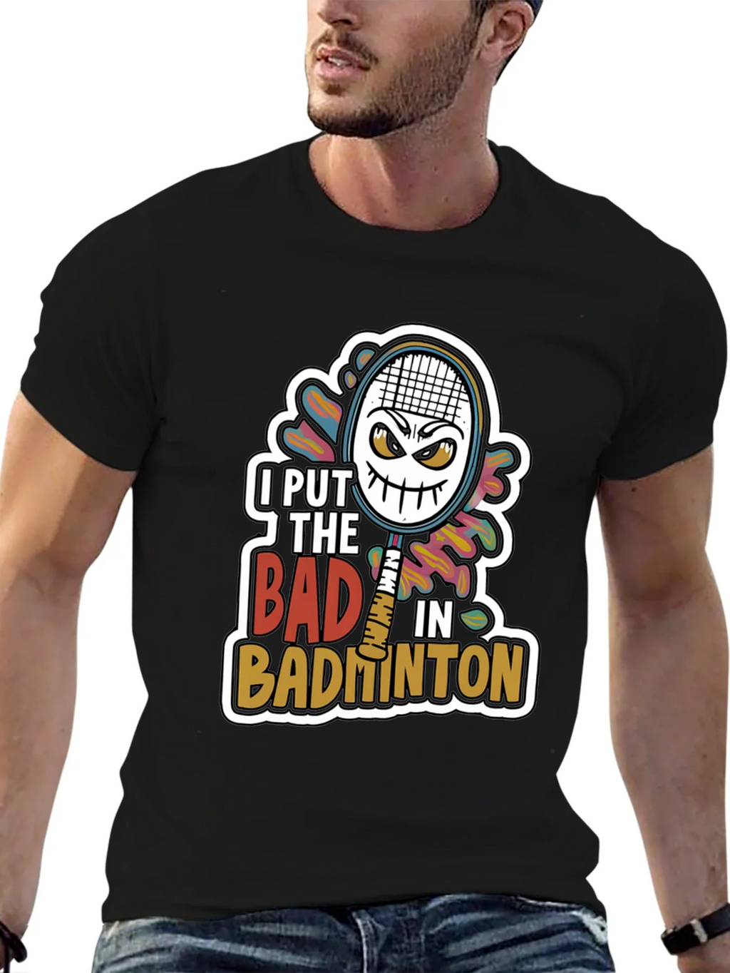 Badminton Graphic Tee - I Put the Bad in product image 9