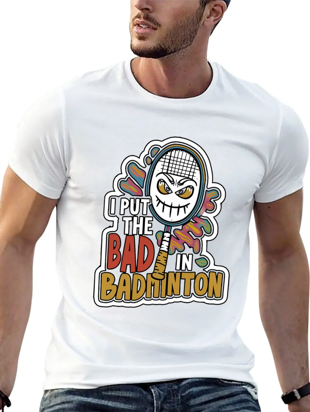 Badminton Graphic Tee - I Put the Bad in product image 4