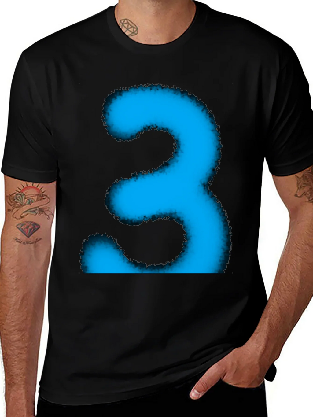 Cool Blue Number Three Graphic Tee product image 1