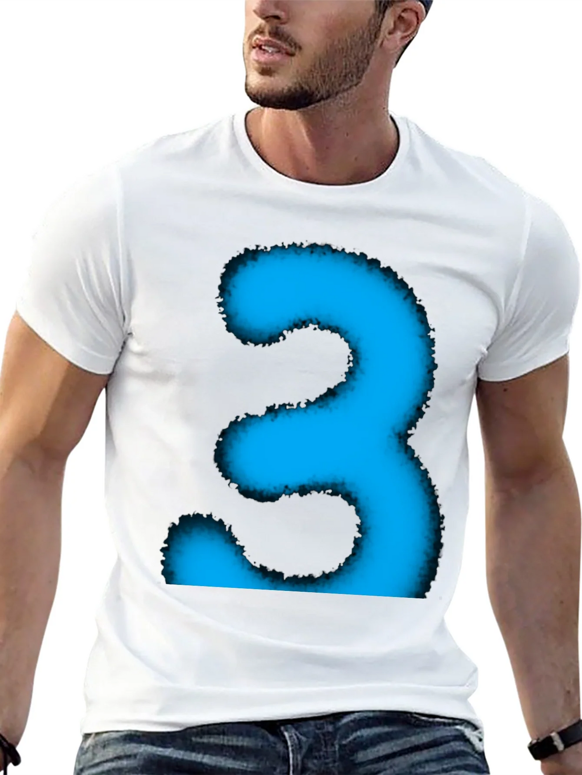 Cool Blue Number Three Graphic Tee product image 4