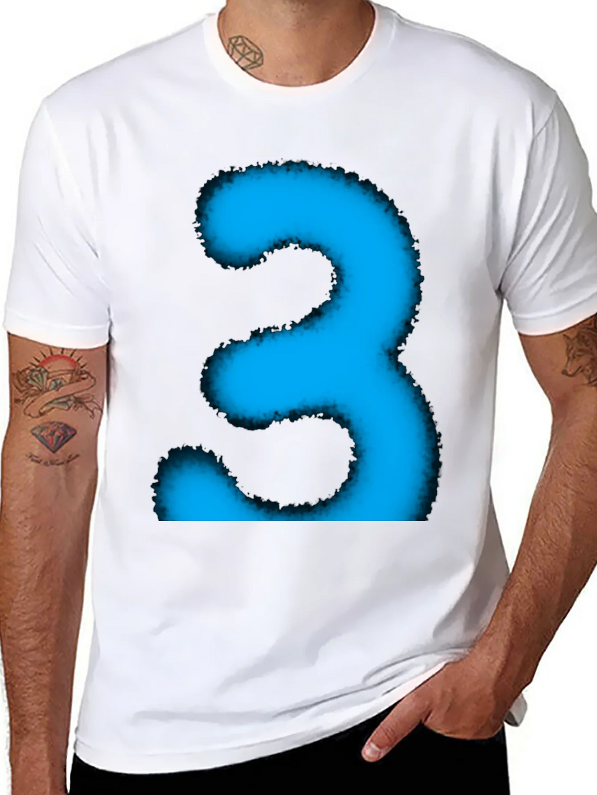 Cool Blue Number Three Graphic Tee product image 10