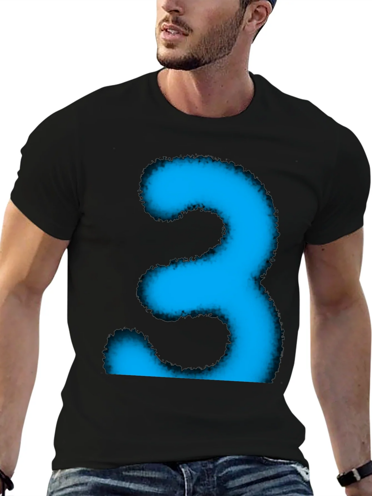 Cool Blue Number Three Graphic Tee product image 9